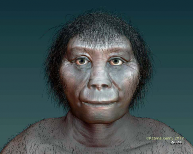 <p>Impresión artística de <em>Homo floresiensis</em>. / Katrina Kenny, South Australian Museum</p>