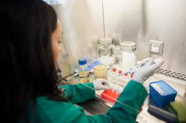 Una investigadora realiza pruebas en el laboratorio del CNB-CSIC en Madrid / © Andrés Díaz-Comunicación CSIC
