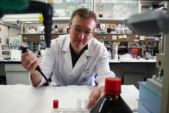 <p>El catedrático de la Universidad de Sevilla, José Luis Venero en un laboratorio de la Facultad de Farmacia. / US</p>