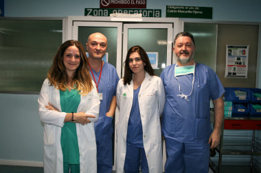 <p>María J. Mayorga Buiza, Javier Márquez Rivas, Marisol Bueno y Emilio Gómez González, investigadores de la Universidad de Sevilla. / Mª Carmen Escámez (US)</p>
