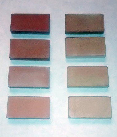 <p>Ladrillos ‘ecológicos’ compuestos de cenizas de pino y olivo fabricados en el laboratorio / Fundación Descubre</p>