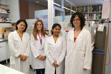 <p>De izquierda a derecha: Chaysavanh Manichanh, Alba Santiago, Suchita Panda i Marta Pozuelo. / VHIR </p>