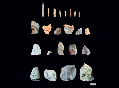 <p>Herramientas de piedra paleolíticas encontradas en el yacimiento la Balma de la Vall, en Montblanc / <em>IPHES</em></p>