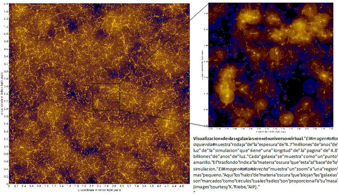 <p>Lo que MultiDark-Galaxies proporciona son catálogos de galaxias basados en tres modelos distintos. / UAM</p>