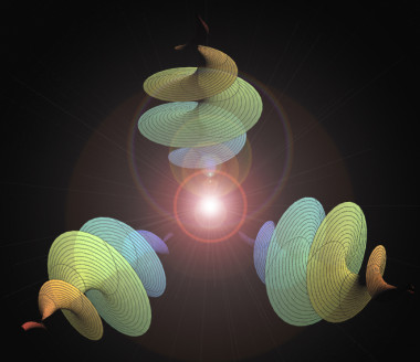 <p>Recreación artística del estado de entrelazamiento de los fotones retorcidos creado en el experimento de Viena. / Mehul Malik, Manuel Erhard © Faculty of Physics, University of Vienna.</p>