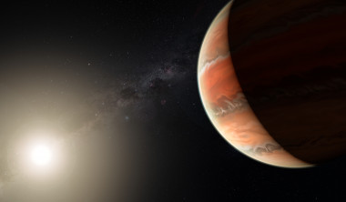 <p>Ilustración que muestra al exoplaneta WASP-19b, en cuya atmósfera los astrónomos detectaron óxido de titanio por primera vez./ ESO/M. Kornmesser</p>