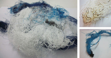 <p><em>Residuos textiles utilizados para elaborar el panel. Fuente: UPM.</em></p>