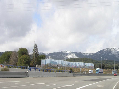 <p>La sierra de Guadarrama vista desde la autopista AP-6, donde se ha aplicado la nueva metodología. / UPM</p>