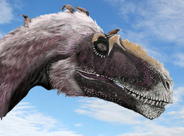 <p>Reconstrucción de un grupo de pájaros (<em>Longirostravis</em>) acicalándose sobre la cabeza de uno de sus dinosaurios parientes (<em>Yutyrannus</em>). / <em>Science</em>-Brian Choo</p>