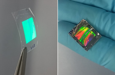 <p>La técnica dota de color estructural a un derivado de la celulosa mediante su nanoestructuración. / Agustín Mihi/ICMAB</p>