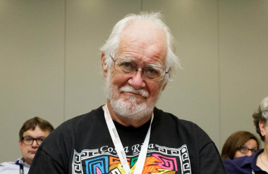 <p>Jacques Dubochet, durante el XI Congreso Mundial de Periodismo Científico, celebrado en Lausana. / ©Henry Kenyon/ WSJ2019Lausanne </p>