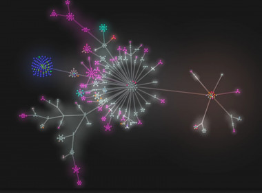 <p>Un grupo internacional de matemáticos de Dartmouth College y otras instituciones han lanzado la LMFDB, un mapa online del terreno matemático. / American Institute of Mathematics. Gource.</p>
