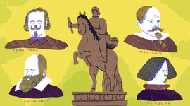 estatua de Felipe IV con los cuatro genios alrededor