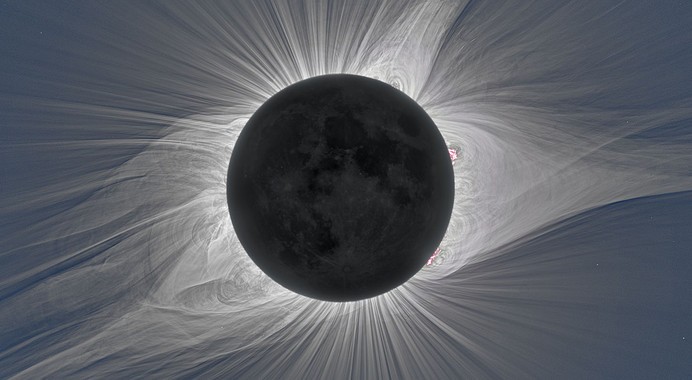 <p>Corona del sol brillando durante un eclipse solar total. / NSO/AURA/NSF</p>