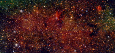<p>Imagen en falso color de uno de los campos estudiados por el proyecto Galacticnucleus. / Proyecto Galacticnucleus</p>