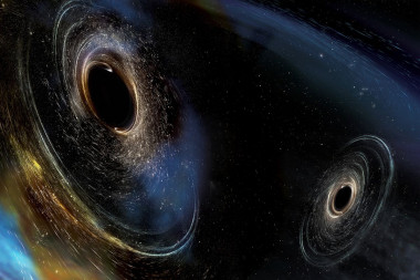 <p>Ilustración artística de los agujeros negros cuyas colisiones formaron las ondas gravitacionales detectadas por el observatorio LIGO. / Imagen: LIGO</p>