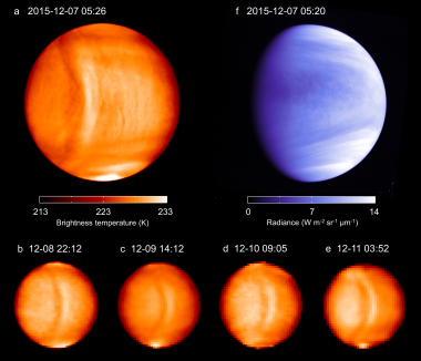 <p>Temperatura y radiación de Venus tomada por la sona Akatsuki / ©Planet-C</p>