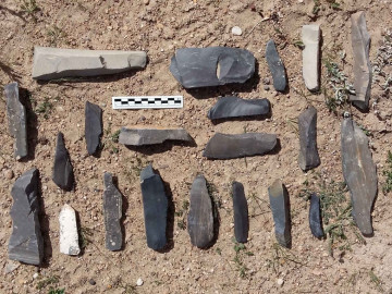 Artefactos líticos hallados en Nwya Devu / Xing Gao