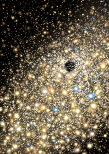 <p>Reproducción del centro de nuestra galaxia a partir de una imagen captada por el Telescopio Keck. Imagen: Lynette Cook</p>
