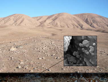 <p>Bajo el desierto de Atacama crecen los microbios en los cristales de sal. Imagen: Parro et al./CAB/SINC.</p>