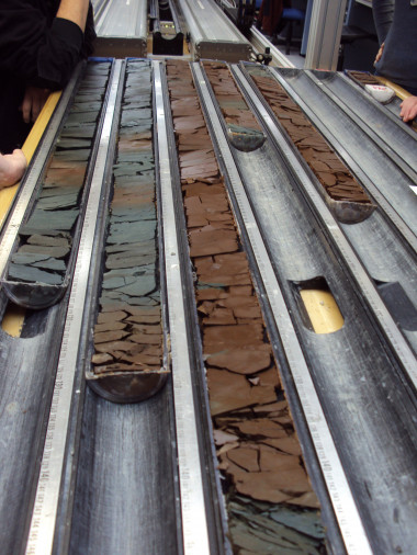 <p>Sedimentos recuperados durante la expedición <em>Integrated Ocean Drilling Program</em> en Wilkes Land, Antártida. / Annick Fehr, Kevin Welsh y Trevor Williams</p>
