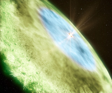 <p>Impresión artística de las líneas de nieve en torno a TW Hydrae. / ESO</p>