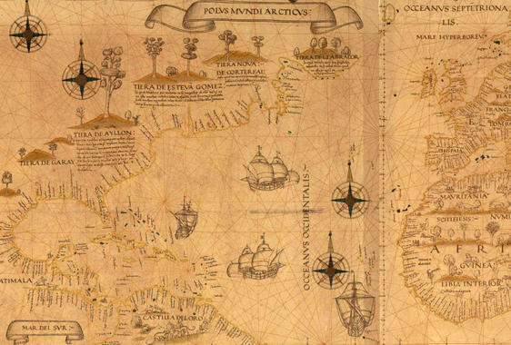 <p>Reproducción de la <em>Carta Univeral</em> (1529) de Diego Ribero / National Library of Australia</p>