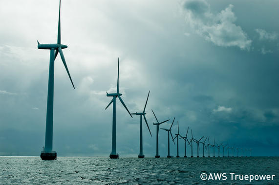 <p>El objetivo del proyecto es diseñar una plataforma oceánica multiuso con energía eólica. Imagen: AWS Truepower</p>