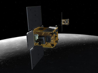 <p>Imagen artística de las dos naves gemelas, Flujo y Reflujo. Imagen: NASA</p>