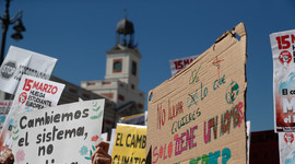 Manifestación de estudiantes por el clima en Madrid