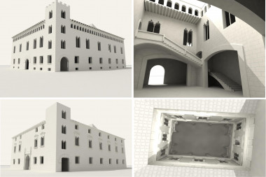 <p>El palacio gótico (arriba) del Embajador Vich en Valencia se transformó en otro renacentista (abajo). El patio también cambió de estilo. / Mercedes Galiana.</p>