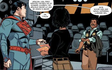 <p>Superman pide ayuda al astrofísico y divulgador Neil deGrasse Tyson. / ECC</p>