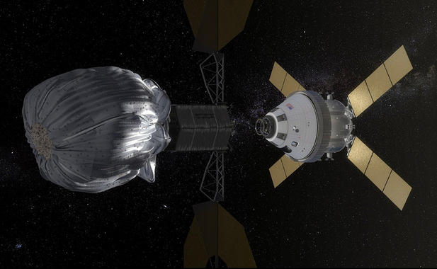 <p>CAPTURA. La idea sería mandar una nave y atar o atrapar al asteroide para llevarlo a otro sitio. La NASA tiene previsto capturar y remolcar un pequeño asteroide para estudiarlo, pero la técnica se podría usar también para desviarlo. / NASA</p>