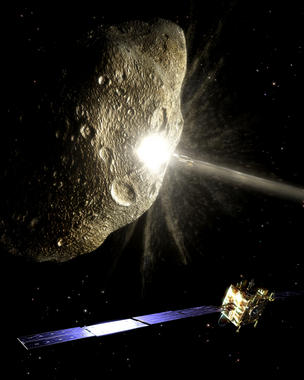 <p>IMPACTAR UNA SONDA. Un ejemplo es la misón Don Quijote de la Agencia Espacial Europea (ESA) para probar este concepto. Primero iría la sonda Sancho a estudiar el asteroide y después la sonda Hidalgo, que impactaría contra el asteroide para desviarlo. / ESA-AOES Medialab</p>
