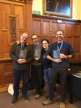 <p>Los autores del libro. De izquierda a derecha: Sergio Rossi, Andrea Gori, Covadonga Orejas y Lorenzo Bramanti / ICTA-UAB</p>