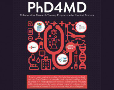 <p>Poster del programa de formación PhD4MD. / CRG et al.</p>
