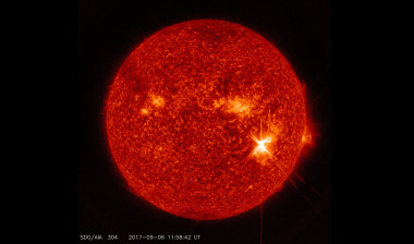 <p>Potente llamarada solar captada este miércoles desde el Solar Dynamics Observatory de la NASA. / NASA/Goddard/SDO</p>