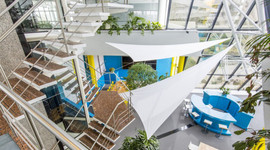 espacio de trabajo con diseño biofílico