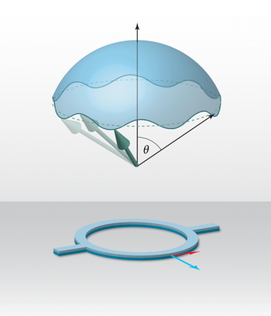<p>Trayectoria del espín en el campo magnético. Imagen: Nitta et al.</p>
