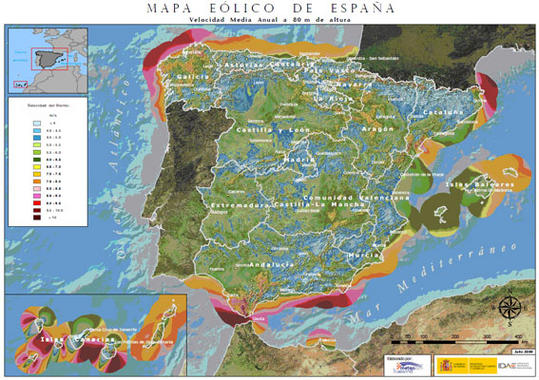<p><a href="http://www.plataformasinc.es/index.php/esl/infografias/inicio/(imagen)/29399" target="_self"> Atlas Eólico de España</a>. Mapa: MITYC.</p>