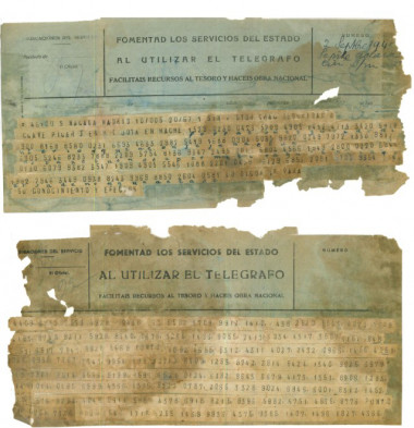 <p>La técnica de encriptación usada en los telegramas asignaba números de dos cifras a cada letra del alfabeto y utilizaba generalmente dos cintas, una fija y otra móvil, sobre una tabla que contenía todos estos números. / UMA</p>