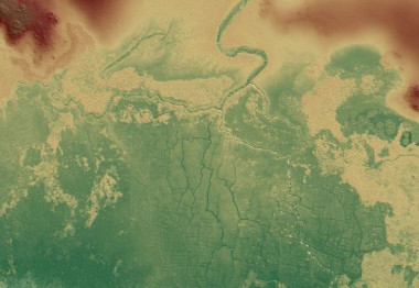 <p>Imagen del antiguo sistema de campo de humedales mayas de Birds of Paradise y partes de otros cercanos como Gran Cacao (izquierda) y Akab Muclil (derecha) al noroeste de Belice. / T. Beach et al. (University of Texas at Austin, Austin, Texas)</p>