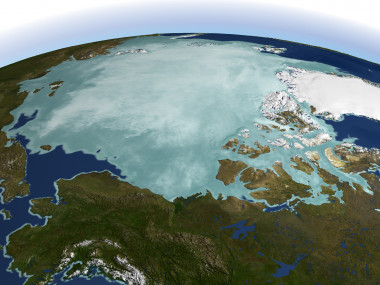 <p>Imagen del Polo Norte de la NASA. </p>