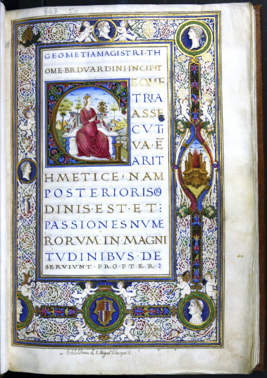 <p>Página de la obra Geometria de Thomas Bradwardine. Biblioteca Histórica de la Universidad de Valencia.</p>