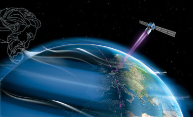 <p>El satélite Aeolus se llama como el guardián de los vientos de la mitología griega. / ESA/AOES Medialab</p>