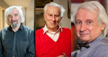 <p>Maximilian Halder, Harald Rose y Knut Urban, premiados por inventar el microscopio electrónico con corrección de aberración./ Fundación BBVA</p>