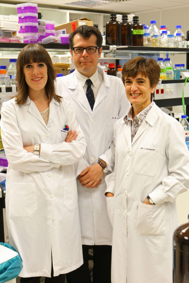 <p>María Elizalde, Matías Ávila y Carmen Berasain, autores del estudio. / CIMA</p>