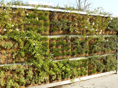 <p>Jardín vertical modular en la localidad italiana de Civitanova Marche. / Francesca Olivieri</p>