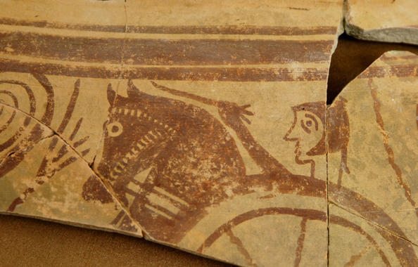 <p>Detalle de vaso singular del yacimiento arqueológico de Libisosa (Lezuza, Albacete)</p>