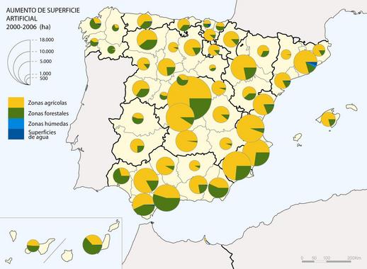 <p>El informe alerta sobre la “artificialización” del suelo, que entre 2000 y 2006 fue de 3,37 hectáreas por hora. Gráfico: OSE.</p>